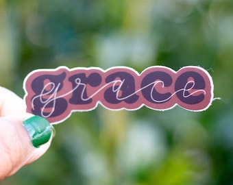 Grace / Christian Sticker / Religious Sticker / Inspirational Sticker / Waterproof Sticker / Laptop Diecut/ Waterbottle