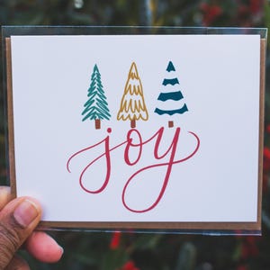 Tarjeta de felicitación navideña con alegría / Tarjeta en blanco / Tarjeta navideña / Tarjeta de felicitación casera / Tarjeta ilustrada / Ocasión especial / Tarjeta cristiana
