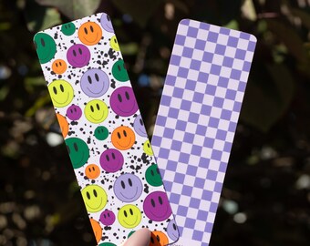 Smiley Bookmark / Bookish / Book Lover Gift / Quality Bookmark / Cute Bookmark / Vibrant Bookmark / Double-Sided Bookmark / Thick Bookmark