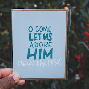 O kom, laten we hem aanbidden wenskaart / blanco kaart / kerstkaart / geïllustreerde kaart / speciale gelegenheden / christelijke kaart