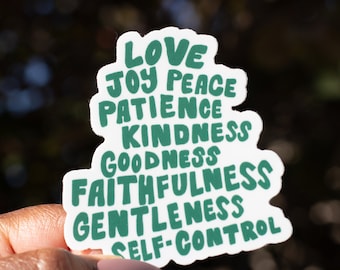 Fruit of the Spirit / Christian Sticker / Religious Sticker / Inspirational Sticker / Waterproof Sticker / Laptop Diecut/ Love Joy Peace