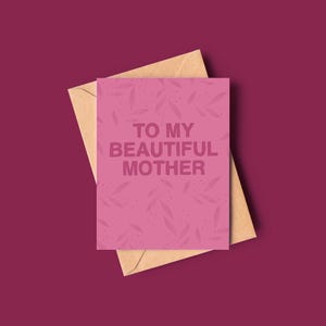 Tarjeta de felicitación para mi hermosa madre / Tarjeta en blanco / Tarjeta de cumpleaños / Tarjeta de felicitación casera / Tarjeta de felicitación del Día de la Madre / Ocasión especial