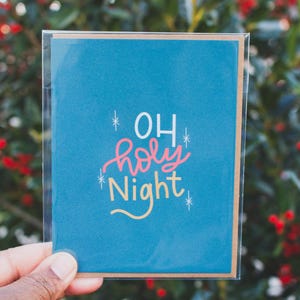 Oh heilige Nacht Grußkarte / Blanko-Karte / Weihnachtskarte / Illustrierte Karte / Besonderer Anlass / Christliche Karte