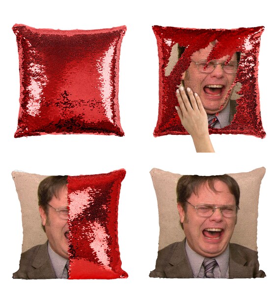 Dwight schrute sequin pillow cheap