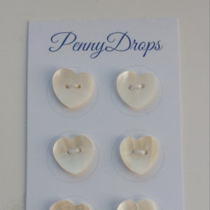 Heart Buttons, Shell Heart Buttons - Etsy