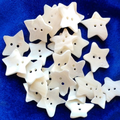 White Star Buttons Star Shaped Buttons Resin Buttons Shiny Etsy