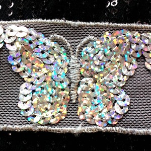 Holographische Silber Pailletten Schmetterling trim
