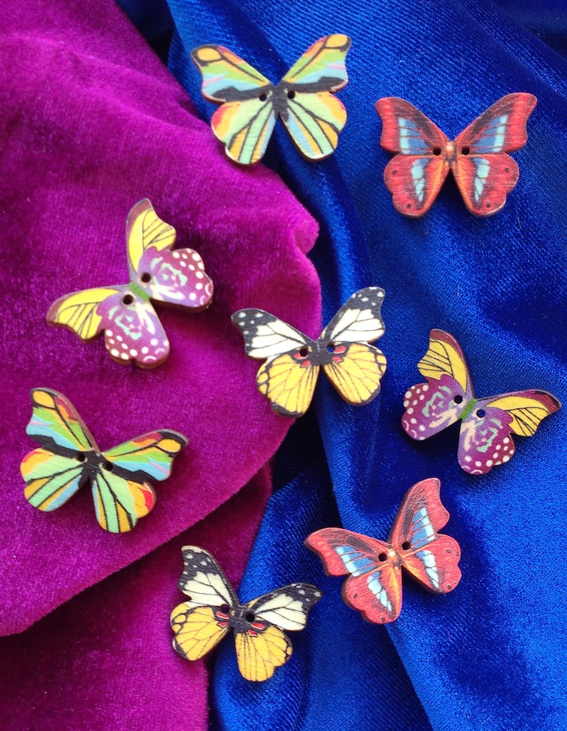 Wooden butterfly buttons