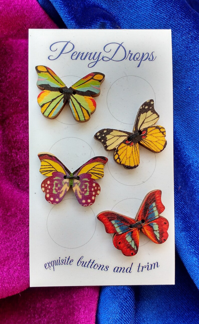 Wooden butterfly buttons