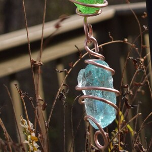 Recycled Glass Multi Colored Suncatcher Copper Wire Art Glass