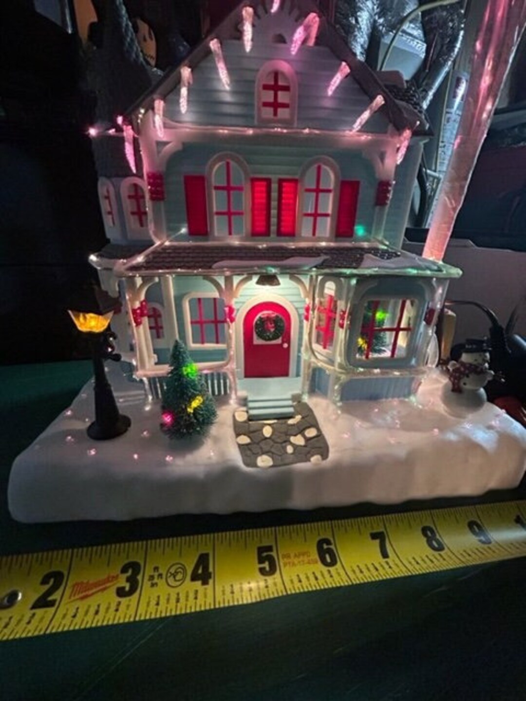 Avon Christmas Fiber Optic Snowman Village House Etsy
