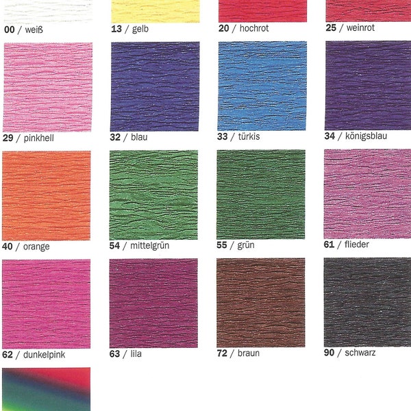 AUSVERKAUF !!!! 30 % Rabatt   1 Rolle Krepppapier 50/250 cm blau, türkis,  königsblau, mittelgrün, grün,  61 flieder,  dunkelpink,  braun