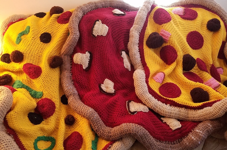 Crochet Pizza Blanket Etsy