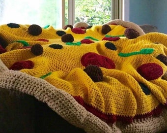 Crochet Pizza Blanket Personal Pan: Personalized Handmade Foodie