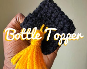 Gorro de graduación de ganchillo, adorno para botella, regalo de graduación de enfermería, llavero con borla de hilo, decoración de graduación