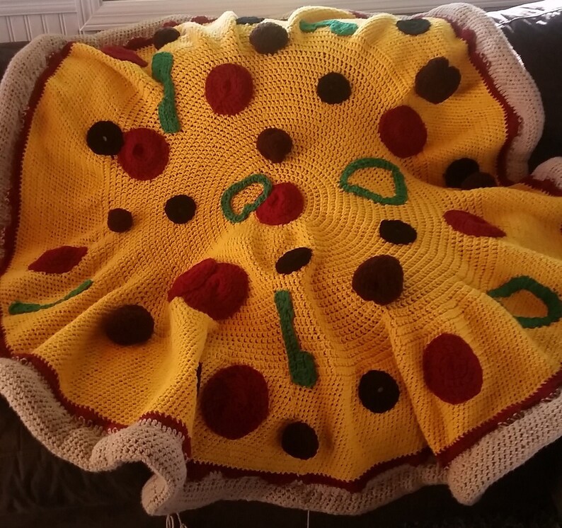 Crochet Pizza Blanket Etsy