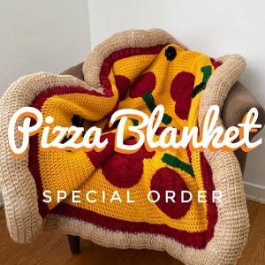 Crochet Pizza Blanket Personal Pan: Personalized Handmade Foodie Gift