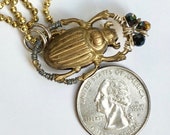 Egyptian Scarab Pendant Double Sided, Embellished Reversible