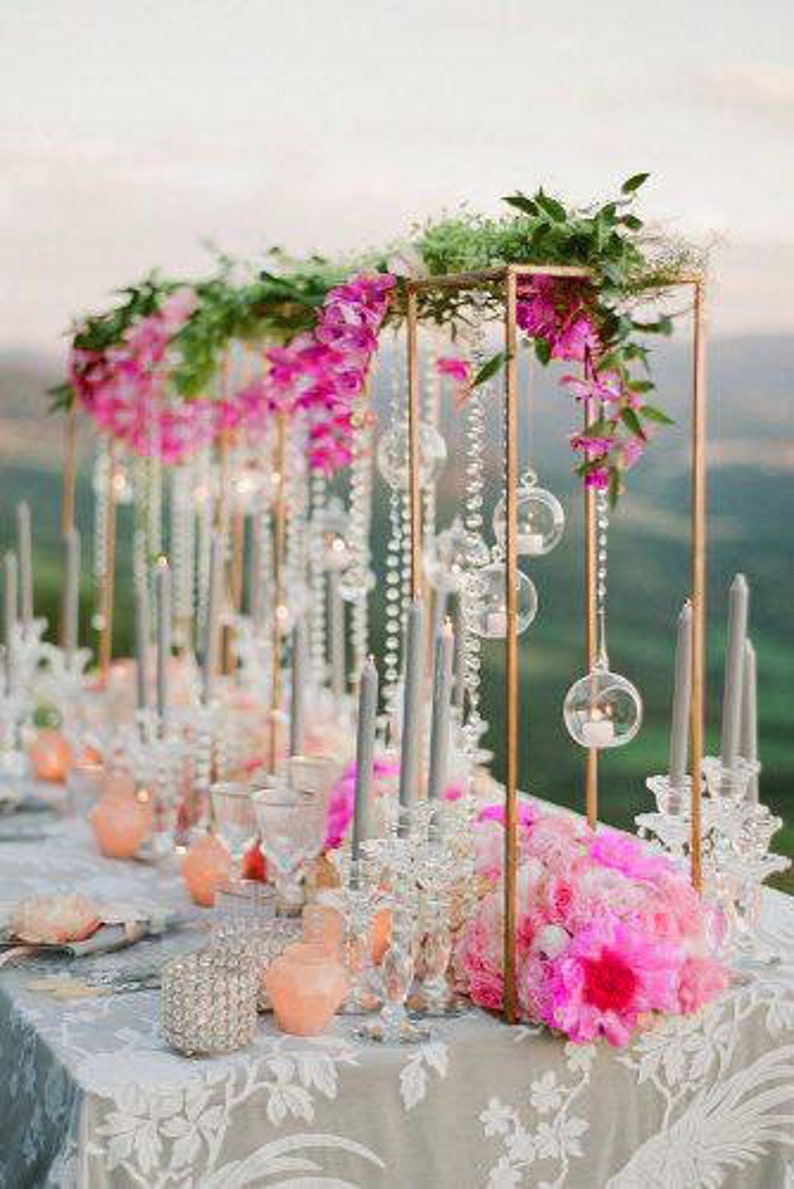 Gold Wedding Flower Stand Metal Vase Column Stand Etsy