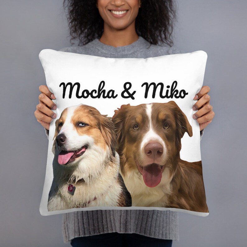 Custom Face Pet Pillow Custom Dog Pillow Pet Portrait Etsy