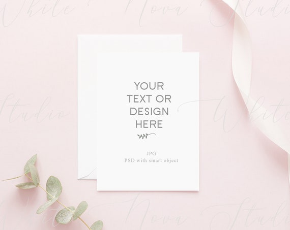 Wedding Card Mockupstationary Card Styled Stock Photography Modern Feminine