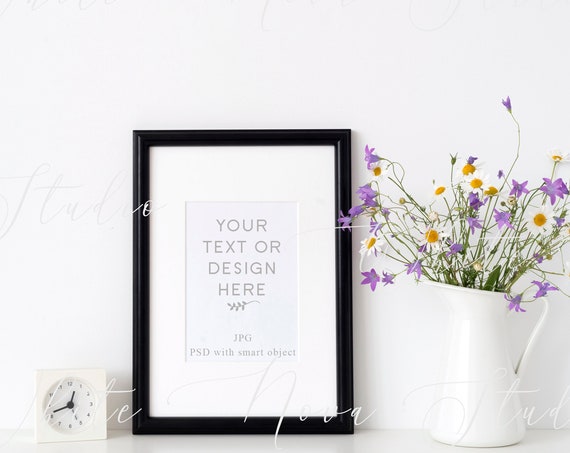 Black Frame Mockup Poster Mock Up With Smart Object