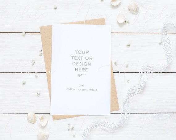 Wedding Card Mockup Stationary Styled Stock Photography Modern Minimal