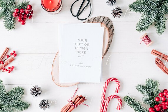 Download Christmas Holiday Card Mockup Stock Photography Christmas Flatlay Greeting 64848 Mockups Free Psd Templates PSD Mockup Templates
