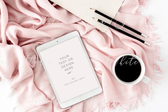 Stationery Ipad Mockup Psd Template To Show Text Feminine Stationery Ipad Mockup Psd Template To Show Text Feminine