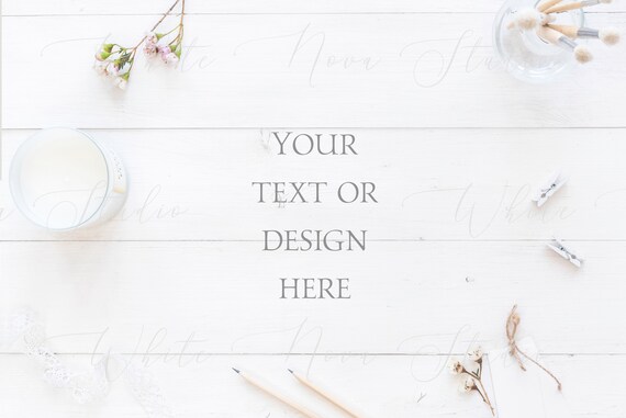 Artists Floral Styled Mockup Illustrator Mockup Background Text Lettering