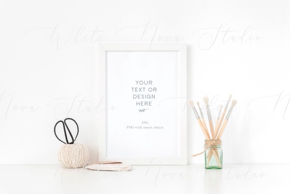 Goodbye Summer White Frame Mockup Poster Mockup Smart Object