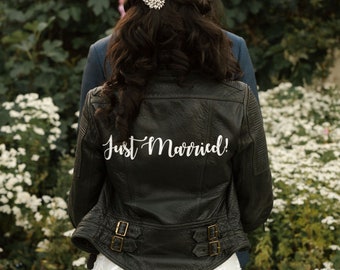 leather jacket just married