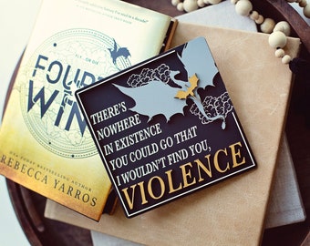 Violence Sign, Fourth Wing Sign, Fourth Wing Merch, booktok, smut reader, Rebecca Yarros, smut, gift for readers, bookshelf sign