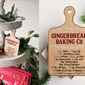Gingerbread Baking Co Cutting Board, Gingerbread Decor, tiered tray decor, Christmas decor, Holiday decor, Christmas tiered tray decor
