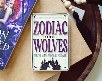 Zodiac Wolves Sign, bookshelf decor, bookshelf sign, booktok merch, smut, Moon touched, gift for readers, Elizabeth briggs