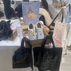 custom customize handmade unique model drawing tote bag marseille