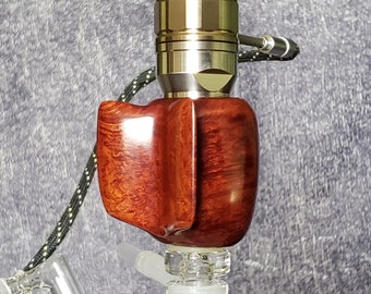 22mm Diffuser Bowl in Briar Burl and Titanium with  TAG Glass Joint & J Hook