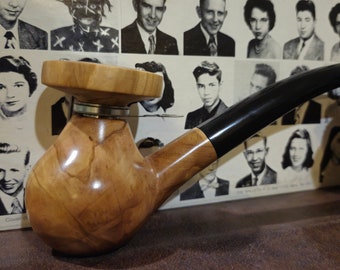 Lotus Pipe - "Quintana" by CDXX Pipes - Freehand Olive Wood Pipe for the Lotus