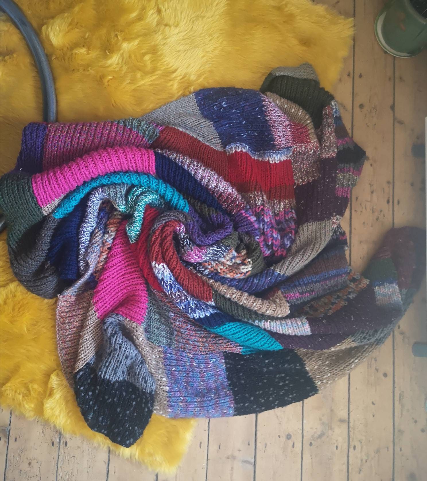 Handmade knitted warm quilt Etsy