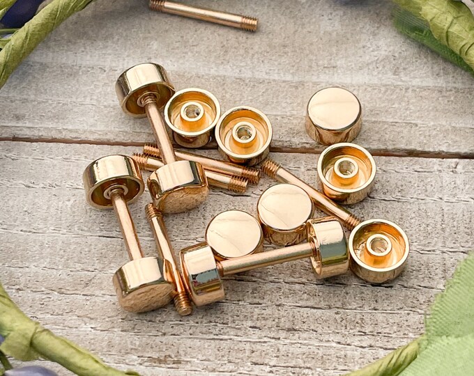 Extra Long Golden Rivets for Half Fold Labels Pack of 10, Gold 0.65in