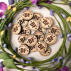 Customized Logo Product tags, personalized wood buttons for knitted and crochet items, buttons for handmade items, custom logo wooden button
