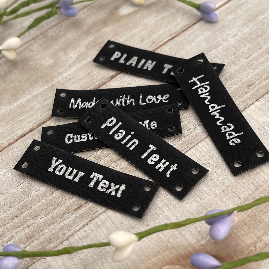 Small Customized Faux Leather Product Tags, SEW-ON 1.5 X 0.5 in Personalized  Tags for Knitting and Crochet, Cute Labels for Handmade Items 