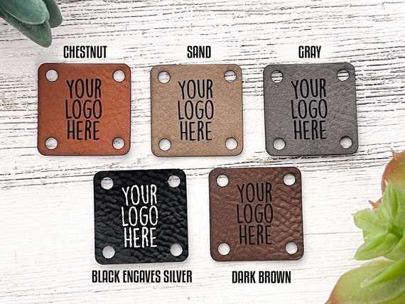  Customizable Vegan Leather Branding Tags, Personalized Labels  with Metal Rivets, HandKnit Beanie Crochet Tags, Personalized Faux Leather  Tags, Handmade Tags Logo Icon Brand Print : Clothing, Shoes & Jewelry