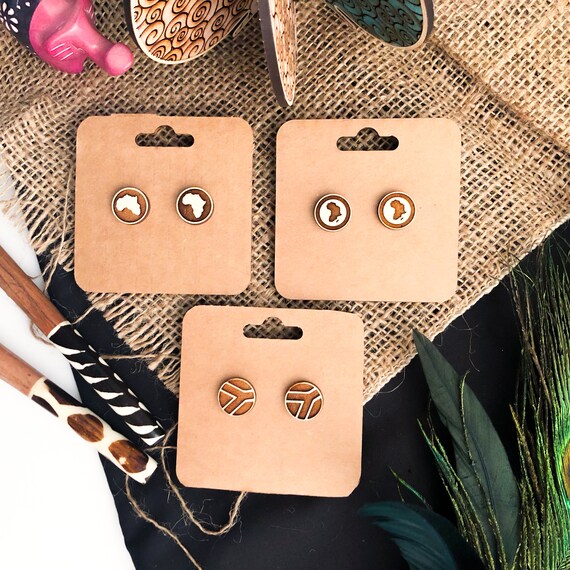 Africa Earrings South Africa Stud Earring African Continent Etsy