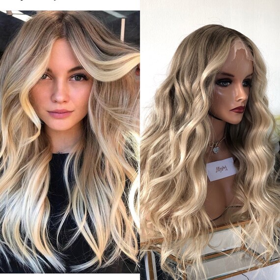150 180 200 Ready To Ship Cardi B Inspired Luxe Balayage Blonde Human Hair Full Lace Wig Transparent Lace Bleached Knots Adjustable Elastic