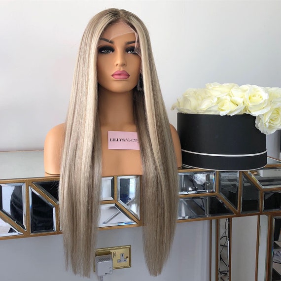 Natural Glueless Blonde Lowlights Highlights Full Lace Human Etsy