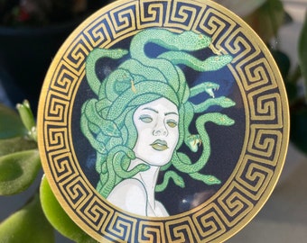 MEDUSA - Gorgon Feminist Sticker, Gold Metallic Greek Mythology Decal, Snake Hair  Snake Design Waterproof Vinyl Sticker