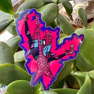 HOBIE EARTH-138 - Glossy Rock Superhero Punk Vinyl Sticker - WhoHue Art