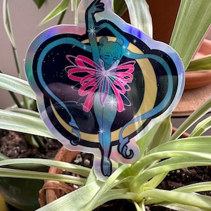 SPACE LADY - Holographic Vinyl Anime Sticker, Waterproof Space Girl Hero Decal