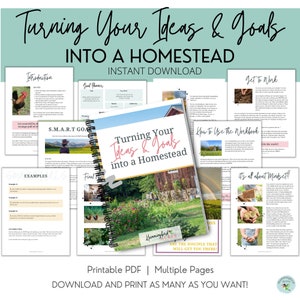 Turn Your Ideas & Goals into a Homestead Workbook | Homesteading Plan, Goal Setting Workbook, Vision Casting